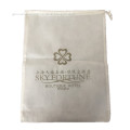 White logo printed non woven hotel laundry bag